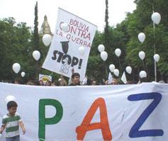 vredesdemonstratie in Bolivia