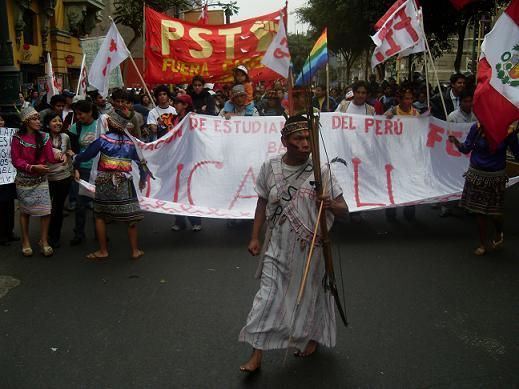 demonstranten uit Amazonas
