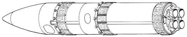 Still-classified drawing of Agena D upper stage rocket booster