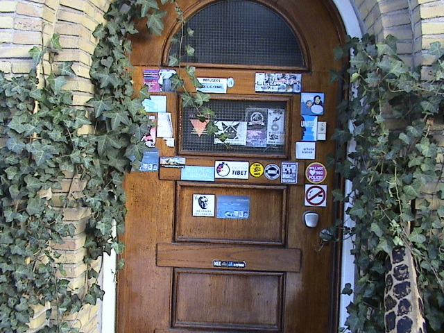 Stickers at the  door - just another way of spreading the message