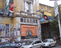 The squatted Rote Flora with a topical billboard for Kukutzasupport