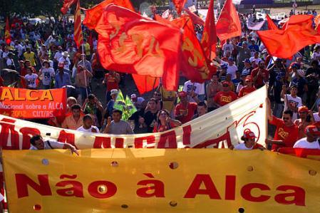SAO PAULO, Members of the Landless Rural Workers' Movement (MST): 'No to