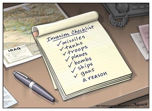 Bush' Checklist for Irak....
