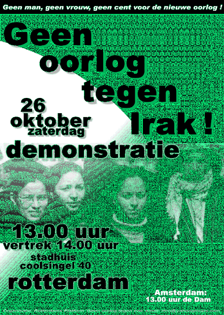 Demonstratie Rotterdam tegen oorlog tegen Irak