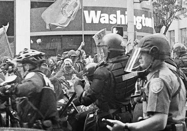 Seattle Police at LEIU Protests, June 2, 2003