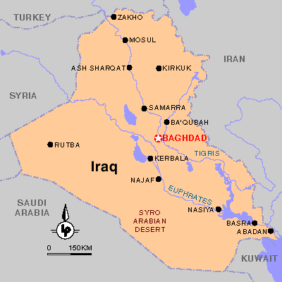 Kaart van Irak. Zonder plaatsen van massavernietigingswapens,Blair's voorwendsel
