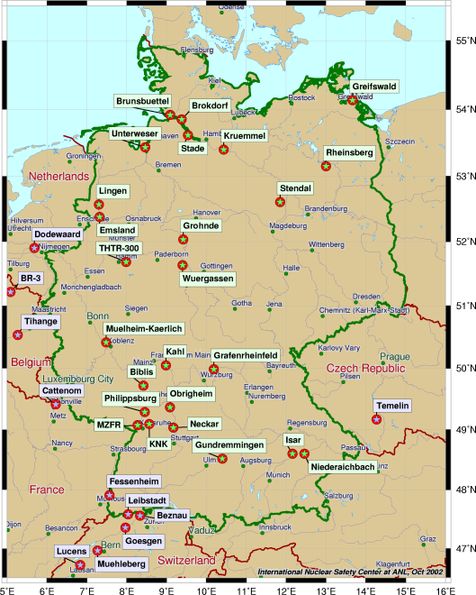 German nuclear sites
