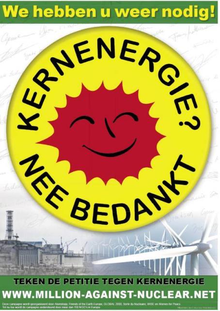 poster 1 miljoen tegen kernenergie NL
