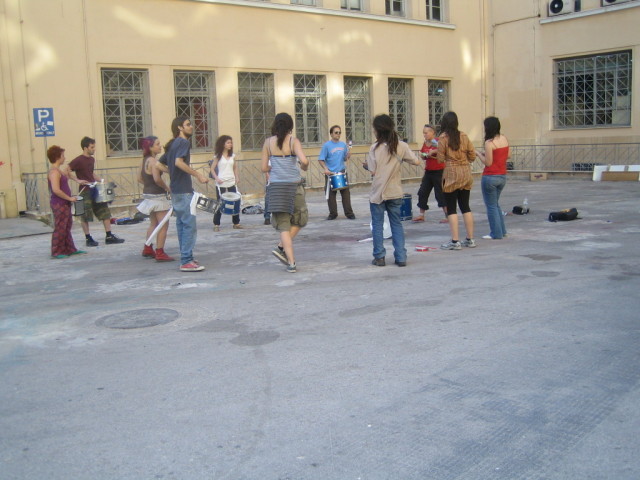 samba workshop for student protests Athens