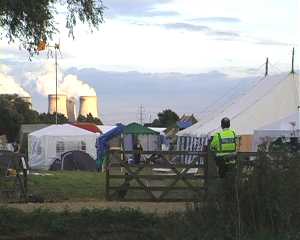 camp on squatted land near Drax
