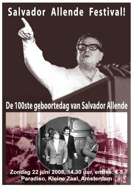 Salvador Allende Festival, zondag 22 juni, Amsterdam.