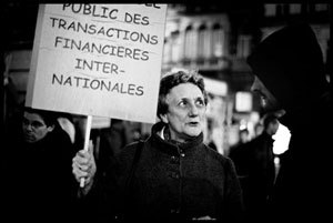 Protest bij de beurs in Brussel, 12 november 2008
