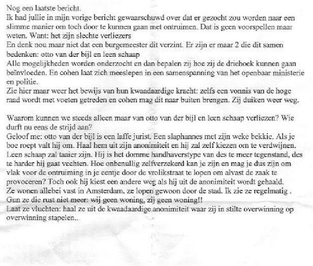 Lees eerst de tekst dan deze brief.