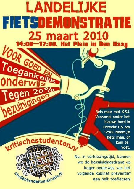 Voor goed en toegankelijk onderwijs. Tegen 20% bezuinigingen.