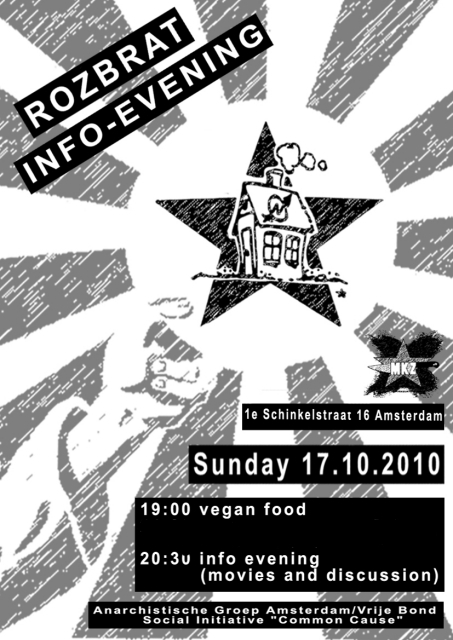 Poster/front of the flyer for Info Rozbrat at MKZ