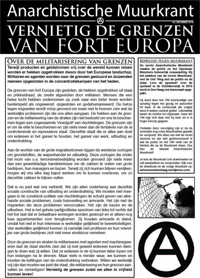 Fonkelnieuw Anarchistische Muurkrant #2 December 2016 is uit | IndyMedia ZG-97