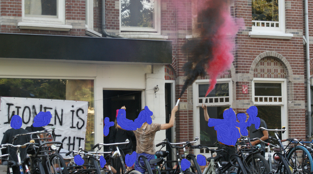 After the police left As the tradition is in Utrecht, after a succesfull action, we smoke