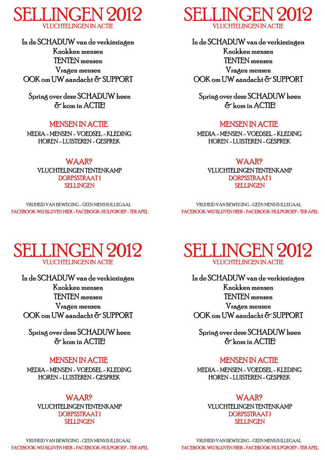 Sellingen Actie 4xA6, flyerformaat dus Sellingen Actie 4xA6, flyerformaat dus