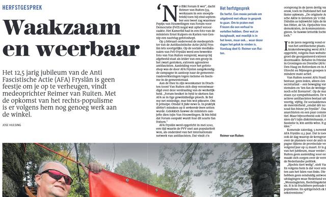 Het artikel in de Leeuwarder Courant over AFA Fryslân