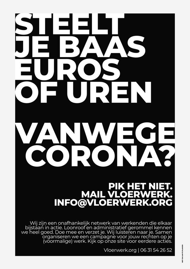 download de poster :) Vloerwerk Corona poster Nederlands
